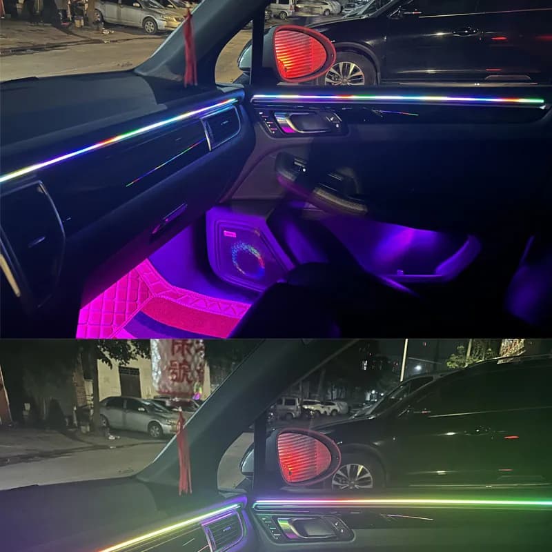 Interior ambient lighting application reference inside a vehicle