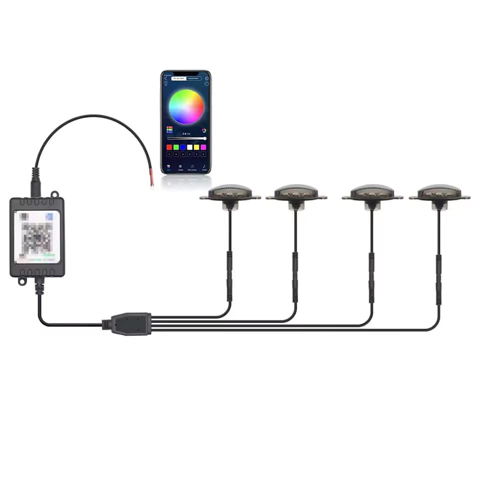 Immagine prodotto 1 di Luci griglia RGB 4-in-1, 12 V, APP e IP65